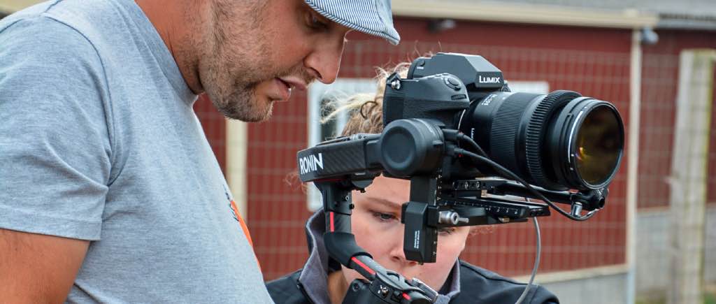 Tournage vidéo pour la société Eurotech à Morlaix, équipe en action