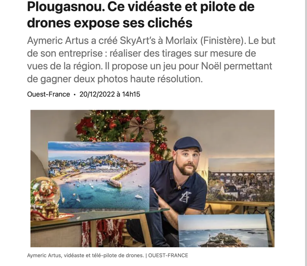 Article Ouest-France Morlaix sur l’exposition de tirages photo au restaurant L’Abbesse