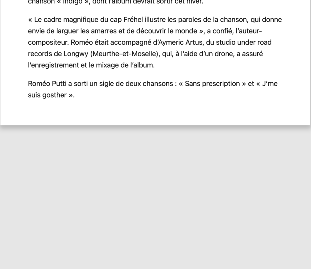 Article Ouest France Tournage d’un clip vidéo au Cap Fréhel avec vue sur la côte bretonne