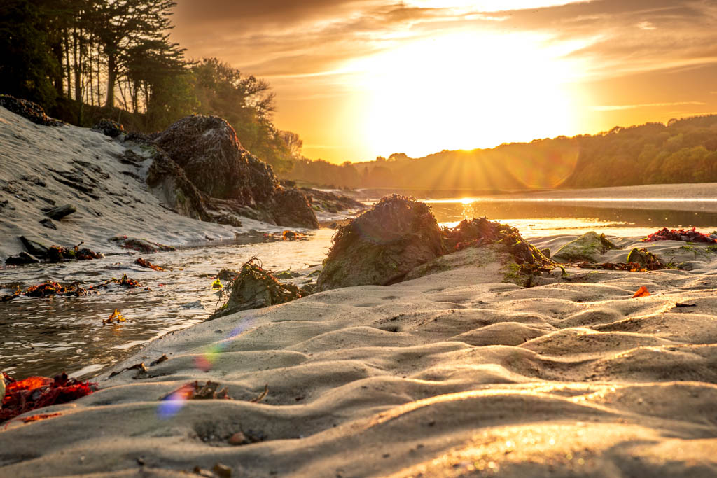 Coucher de soleil sur l’estuaire du Douron entre Plestin-les-Grèves et Locquirec
